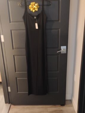 Black Slip Maxi Dress - Women's Sleek Spaghetti Strap Dress